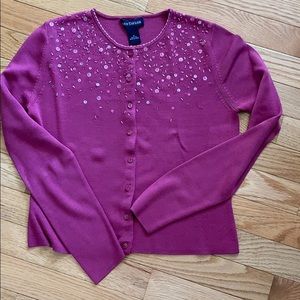 Ann Taylor cardigan 100% silk, with matching top!